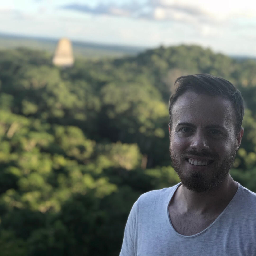 Jordan atop of a Native American temple in Tikal, Guatemala.