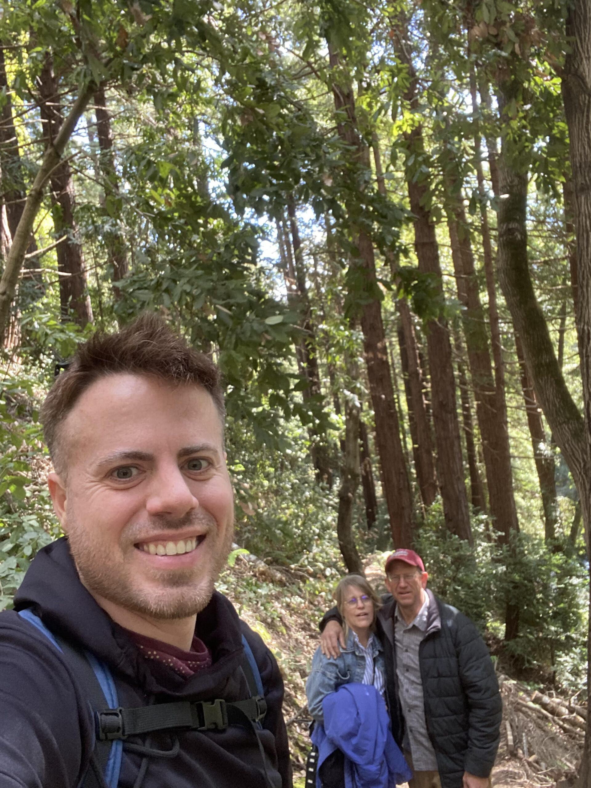 Jordan hiking with his parents in Santa Cruz, CA. They flew in to meet Paul’s family before the couple was married.