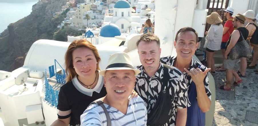 Exploring Santorini, Greece with some family.